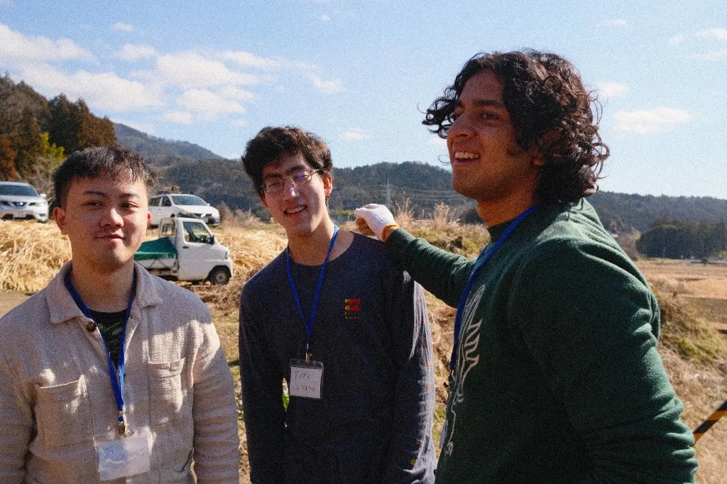Three friends in the countryside